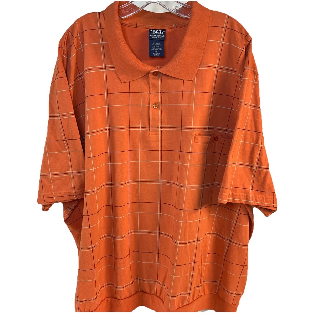 VTG John Blair Menswear Zip Front Golf Summer Vacation Grandpa Dad Shirt 4XL